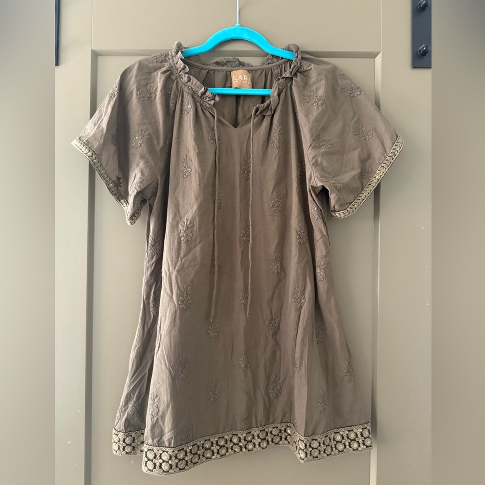 Clara the Label Brown Embroidered Women's Dress